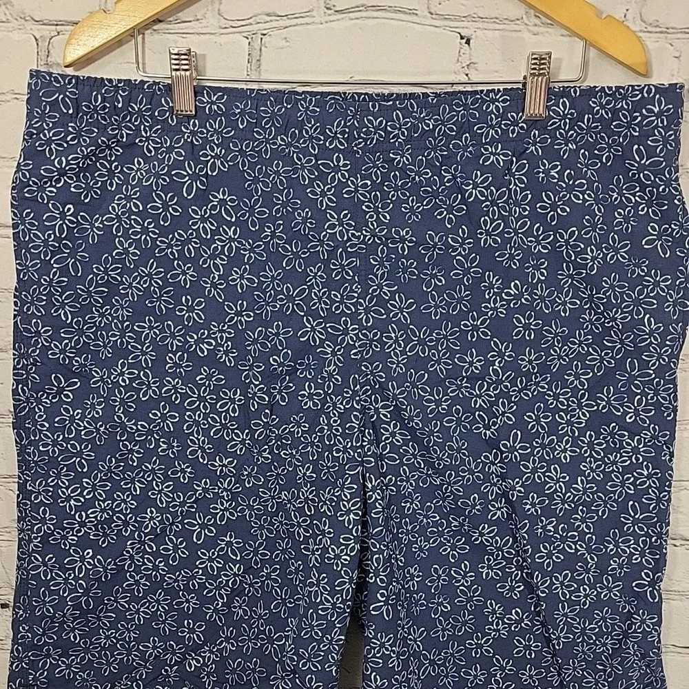 LANDS' END Shorts Mens L 36-38 Swim‎ Trunks Bathing Suit Boardshort Blue Print